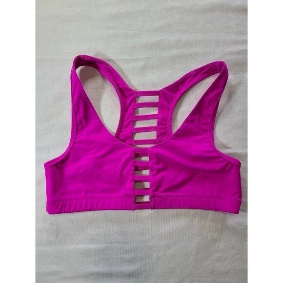 VS Pink Bright Pink Strappy Racerback Sports Bra Size S Ladder Back Style - Picture 1 of 5